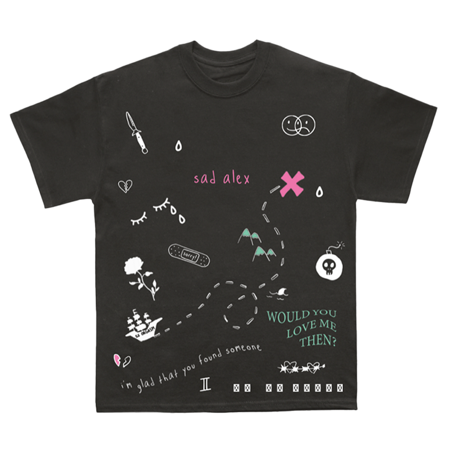 Sad Alex - Black All Over Print Tee