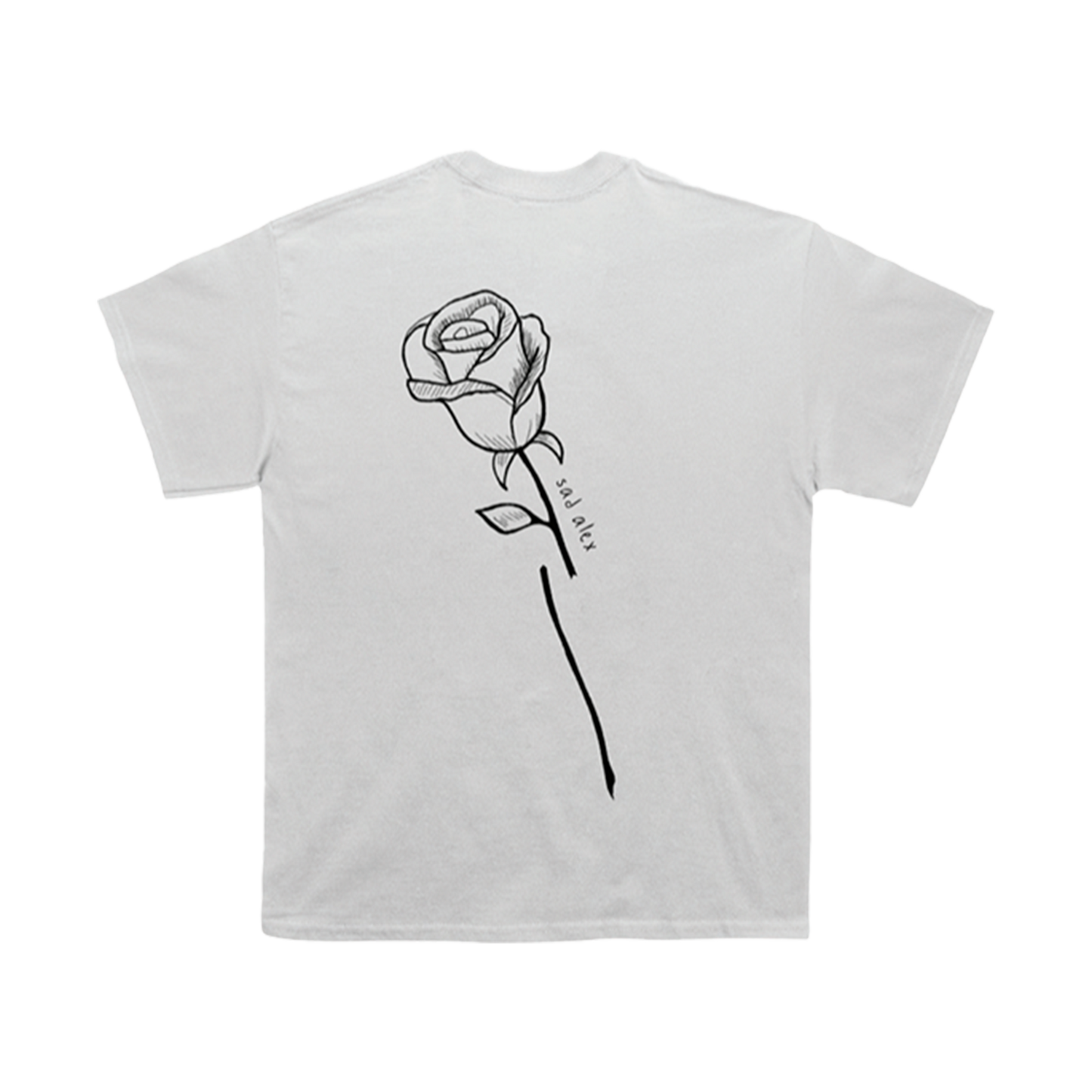 Sad Alex - White Rose Print Tee