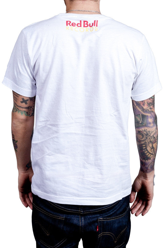 Red Bull Records - Distressed Traditional Logo T-Shirt White