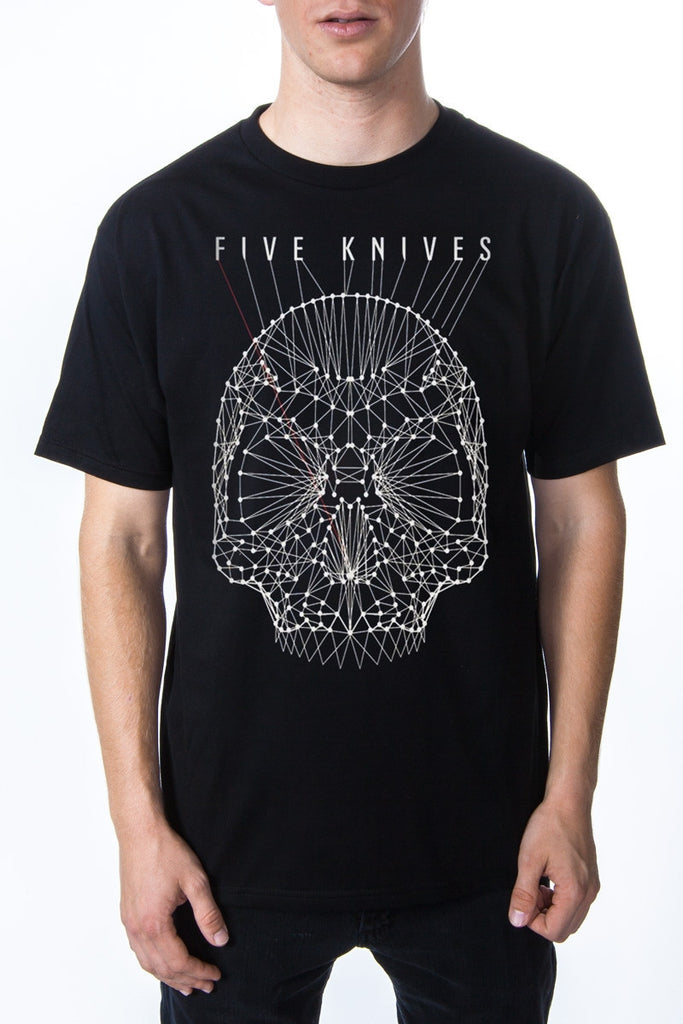Five Knives - Graphic Skull T-Shirt Black