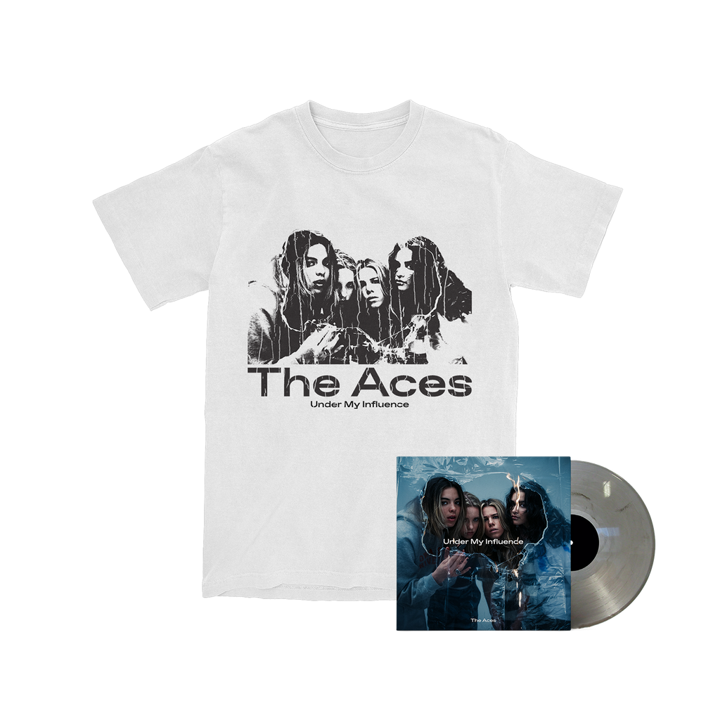 The Aces Under My Influence Smokey Marble LP/T-Shirt Bundle – Red