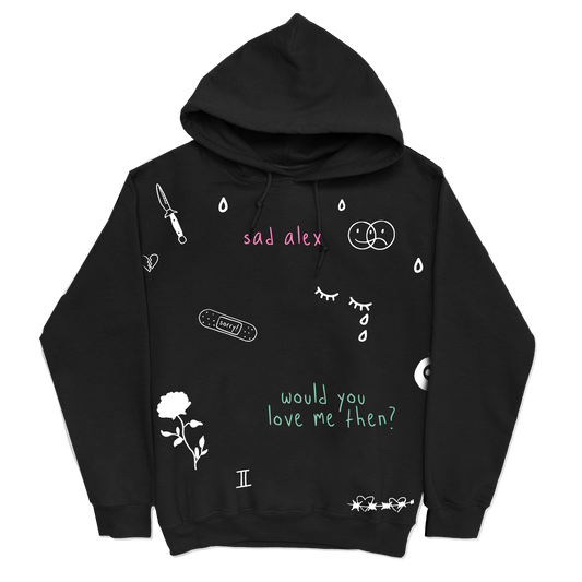 Sad Alex - Black All Over Print Hoodie